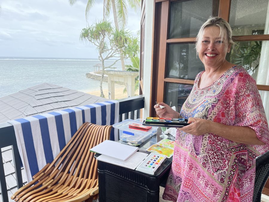 Me painting in Fiji