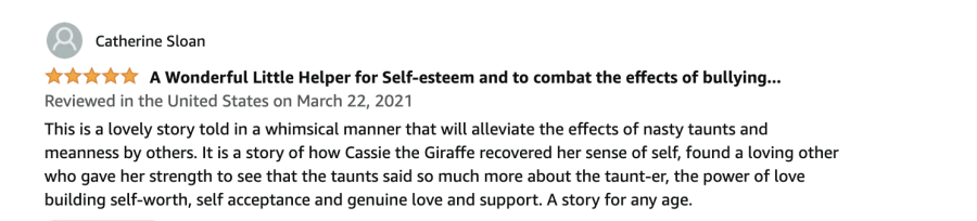 Cassie is a giraffe Review Catherine Sloan